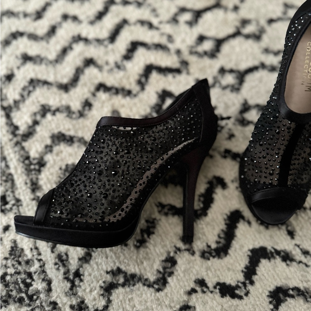 Black jeweled booties